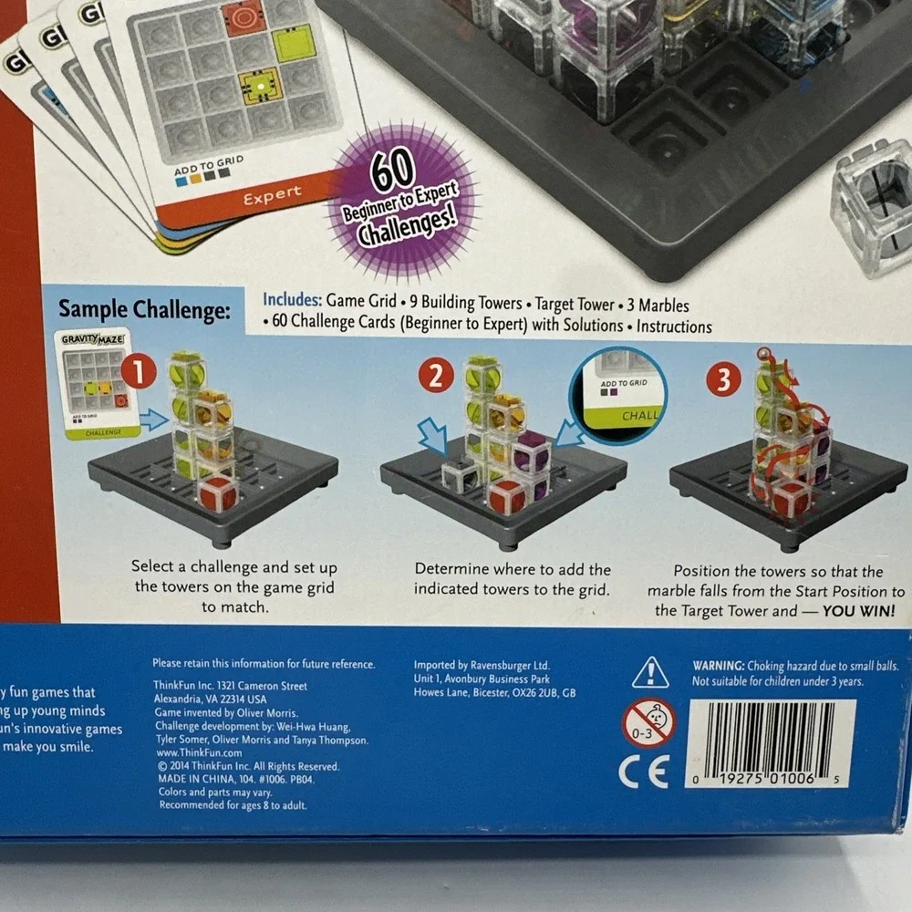 GRAVITY MAZE ThinkFun Falling Marble Logic Game Complete 2014
